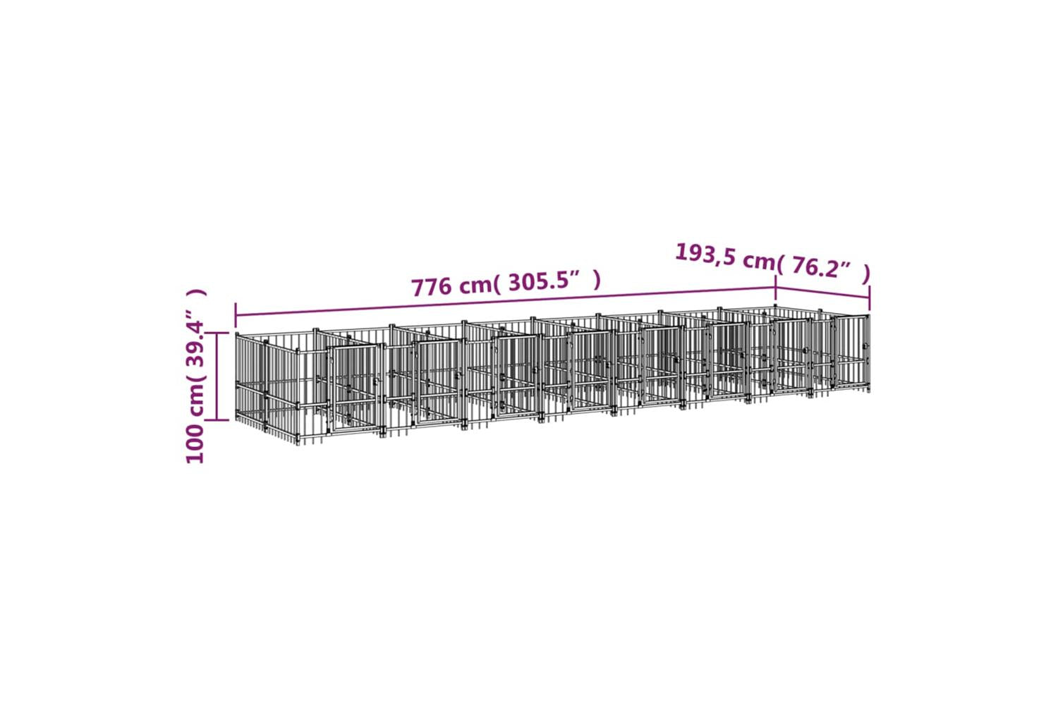Vidaxl 3124585 Outdoor Dog Kennel Steel 15.02 M2-6