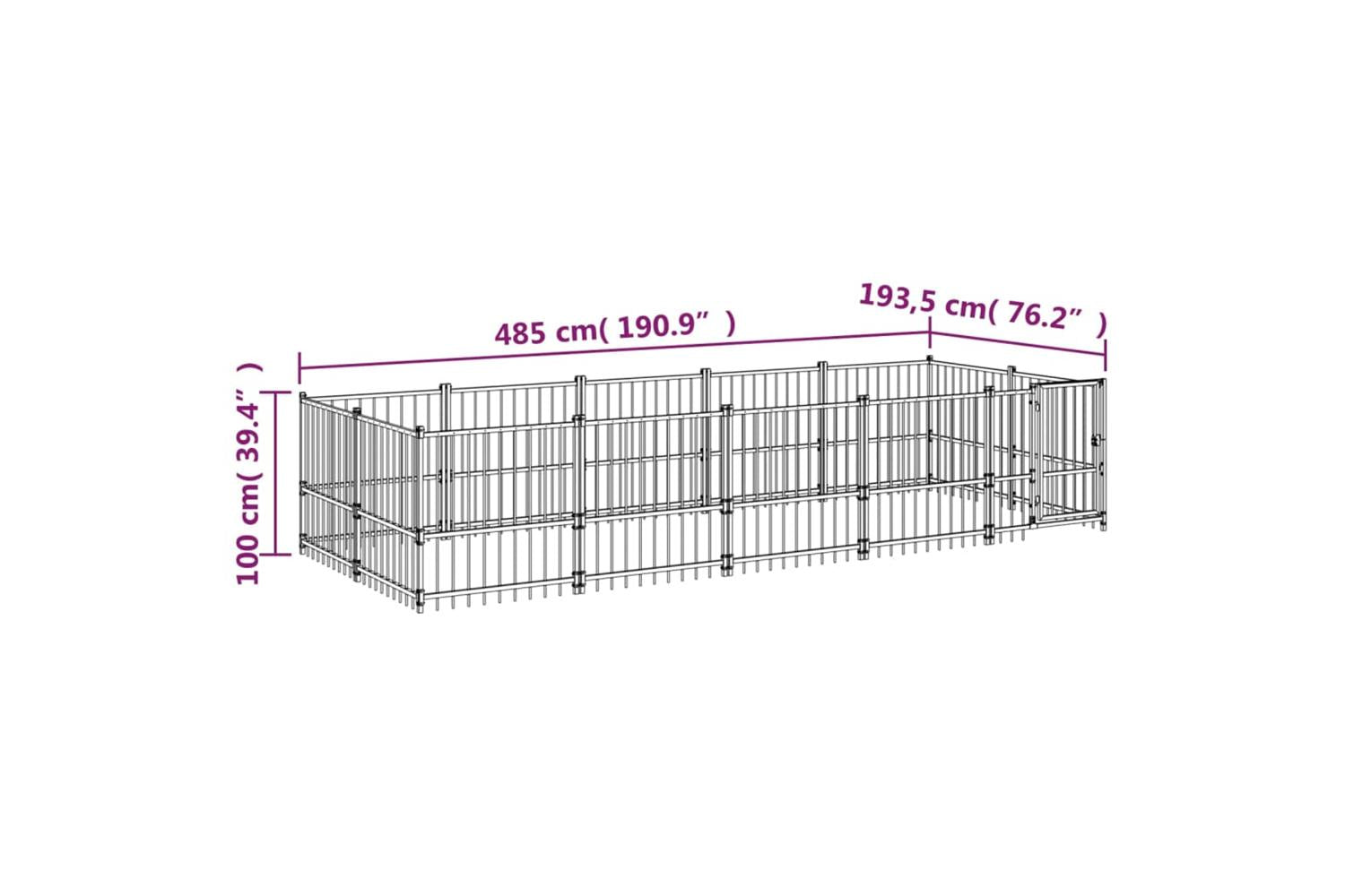 Vidaxl 3124601 Outdoor Dog Kennel Steel 9.38 M2-6
