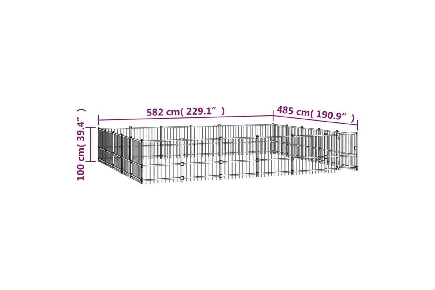 Vidaxl 3124636 Outdoor Dog Kennel Steel 28.23 M2-6