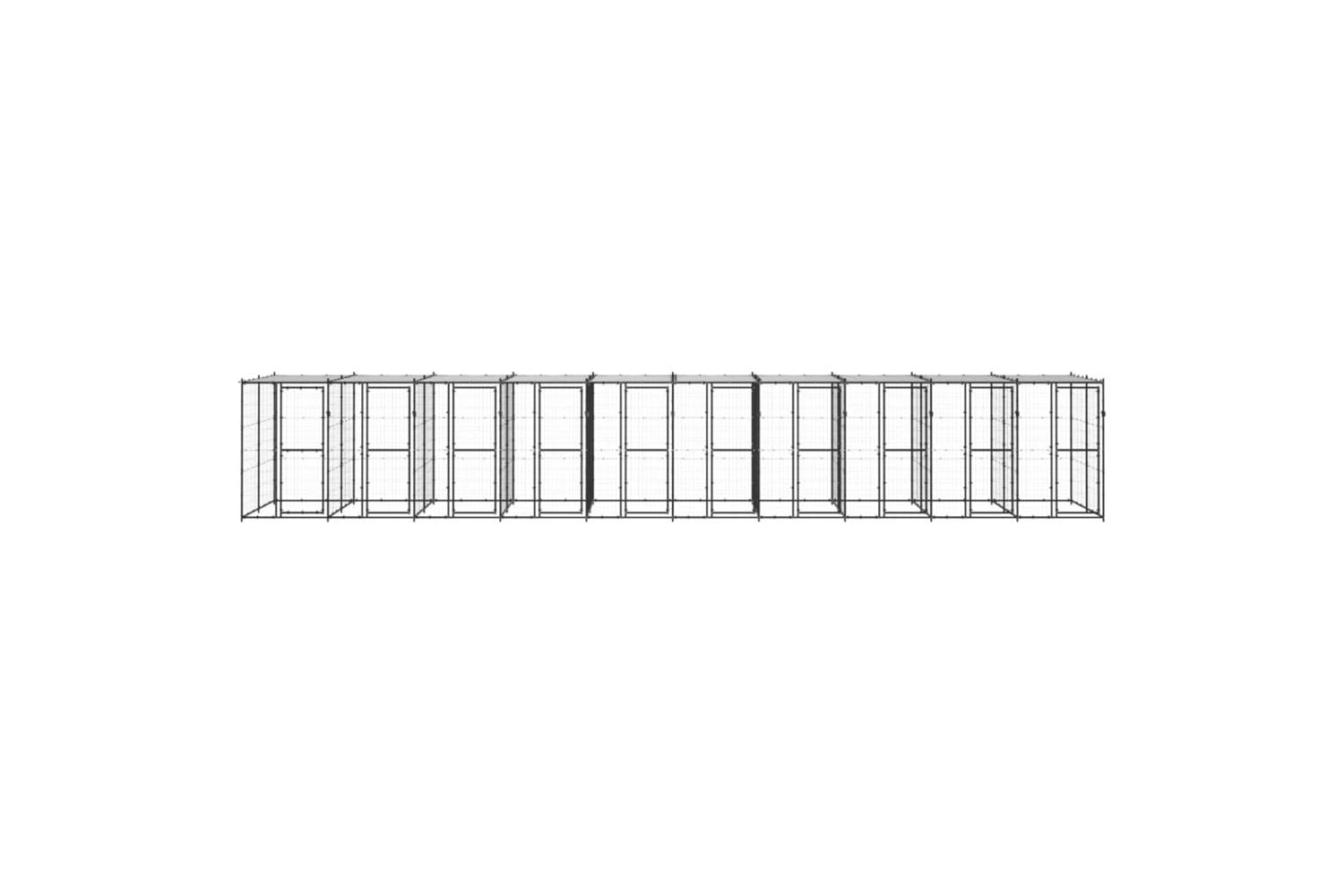 Vidaxl 3082257 Outdoor Dog Kennel Steel With Roof 24.2 M2-2