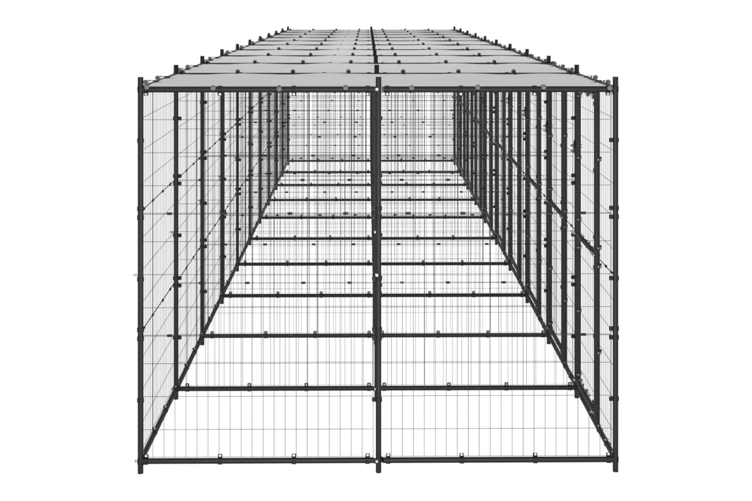 Vidaxl 3082257 Outdoor Dog Kennel Steel With Roof 24.2 M2-4