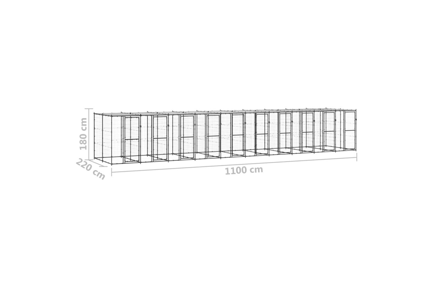 Vidaxl 3082257 Outdoor Dog Kennel Steel With Roof 24.2 M2-6