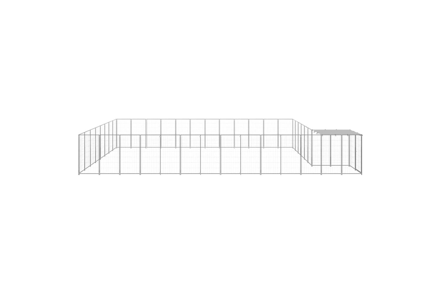 Vidaxl 3082236 Dog Kennel Silver 30.25 M2 Steel-3