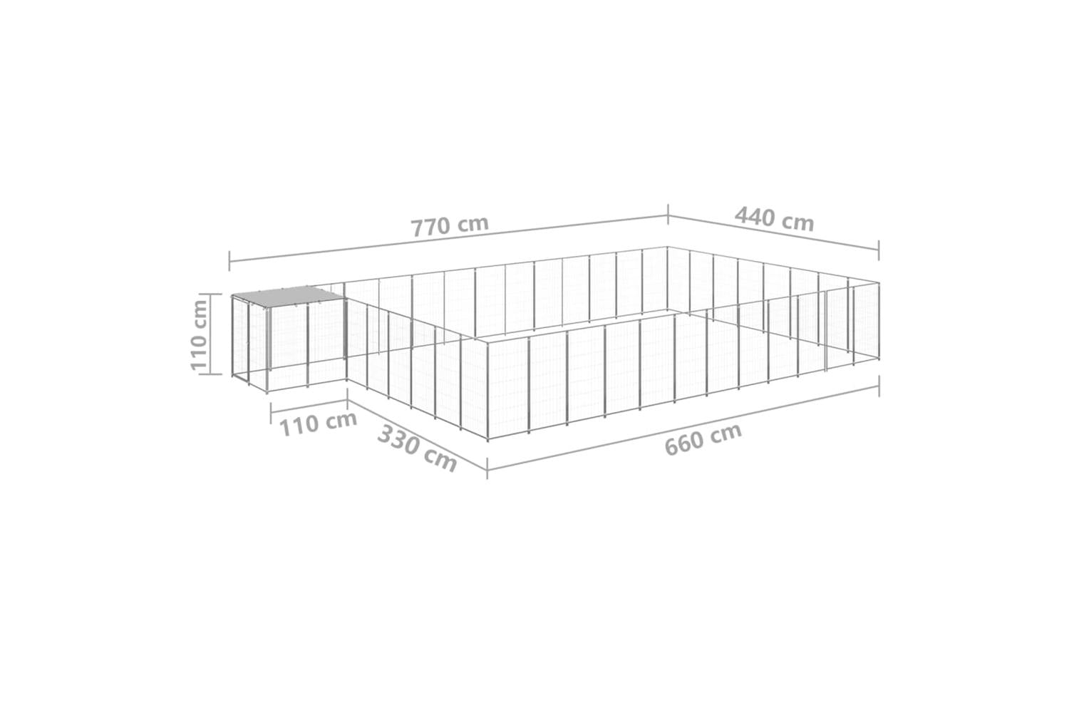 Vidaxl 3082236 Dog Kennel Silver 30.25 M2 Steel-6