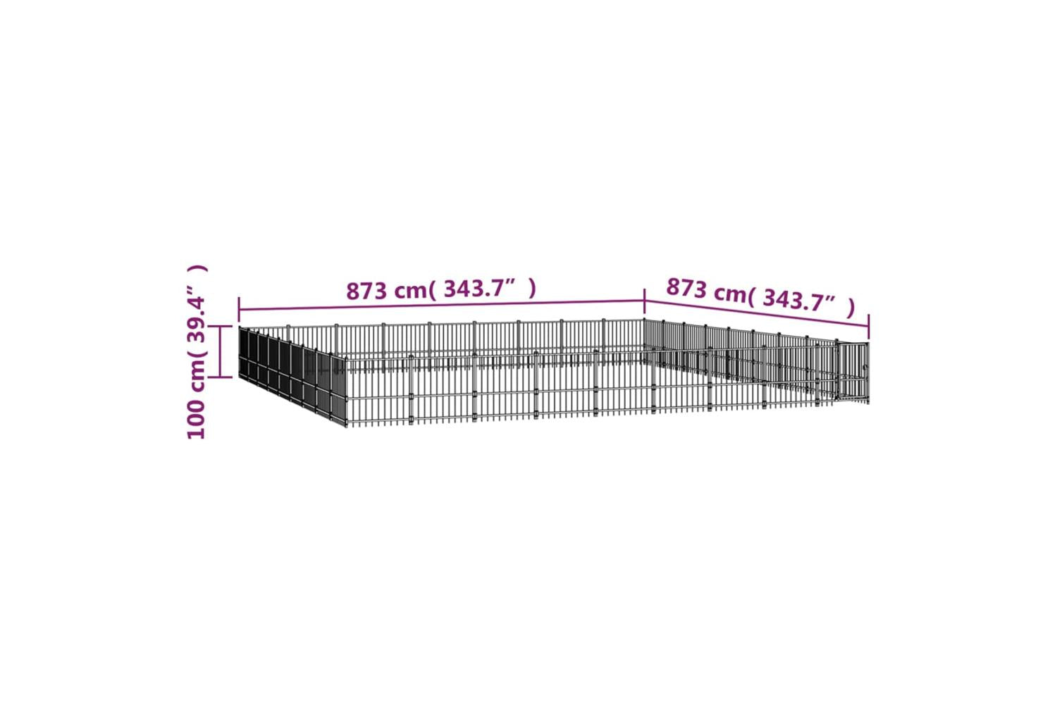 Vidaxl 3124660 Outdoor Dog Kennel Steel 76.21 M2-6