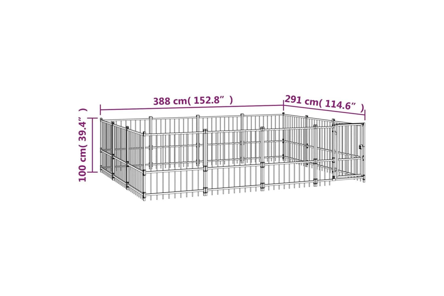 Vidaxl 3124617 Outdoor Dog Kennel Steel 11.58 M2-6