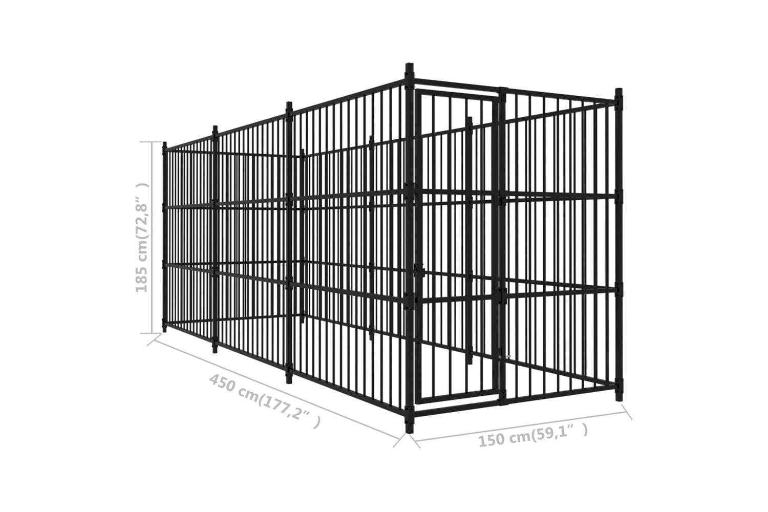 vidaXL 170892 Outdoor Dog Kennel 450x150x185cm-5