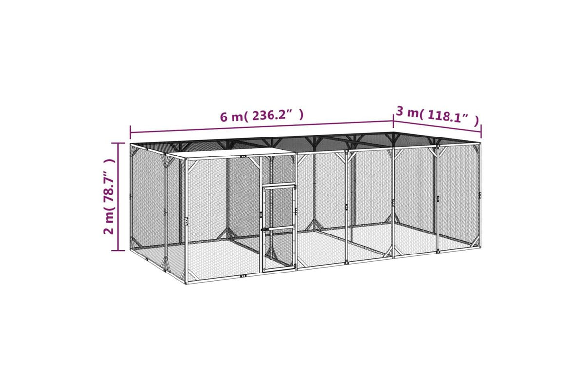 vidaXL 3102986 Chicken Coop 600x300x200cm Impregnated Solid Wood Pine-6