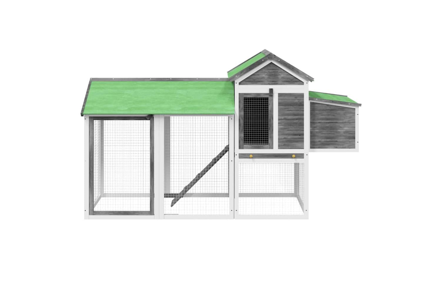 vidaXL 172233 Chicken Coop Grey 193x65x117cm Solid Wood Pine-3