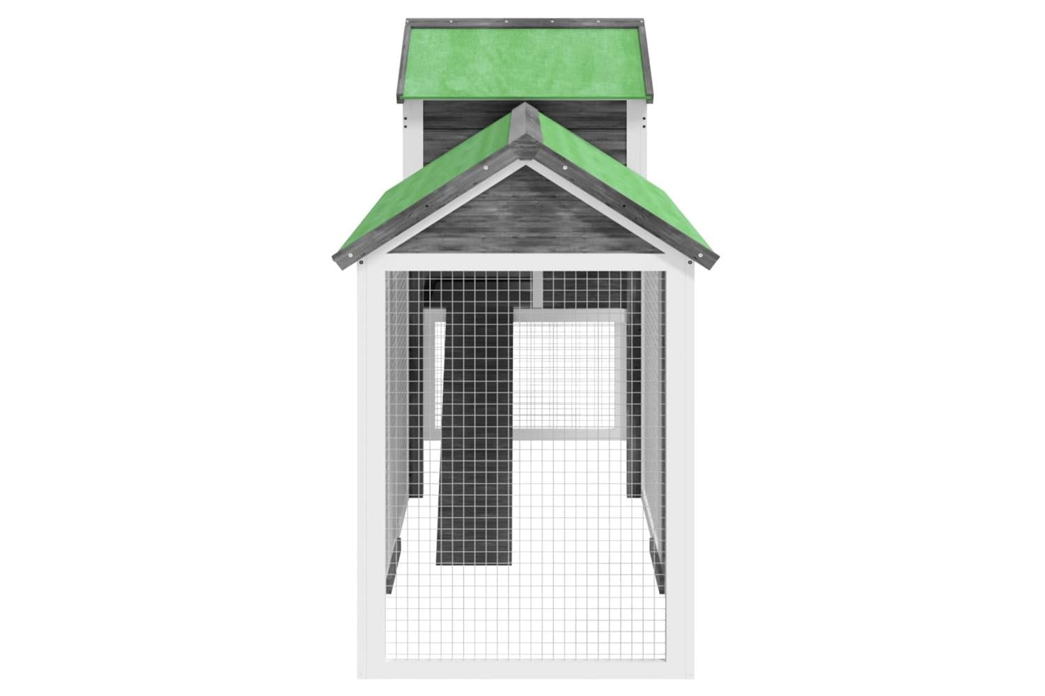 vidaXL 172233 Chicken Coop Grey 193x65x117cm Solid Wood Pine-5