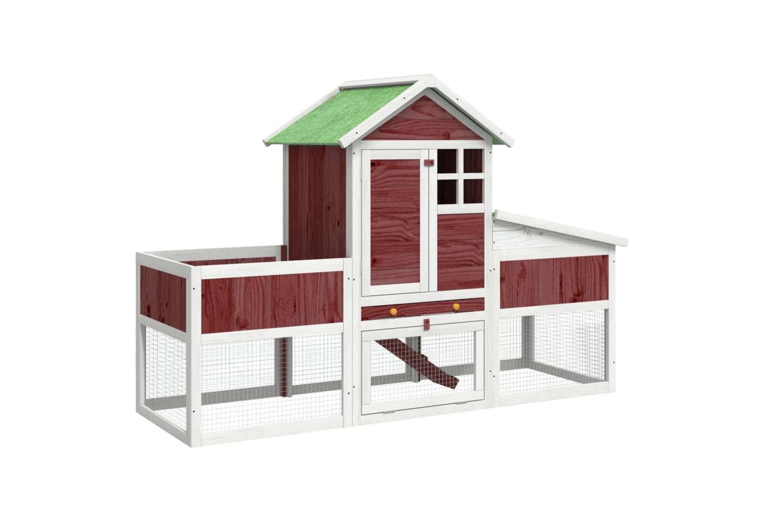 vidaXL 172294 Rabbit Hutch Mocha 170x63x113cm Solid Wood Pine-2