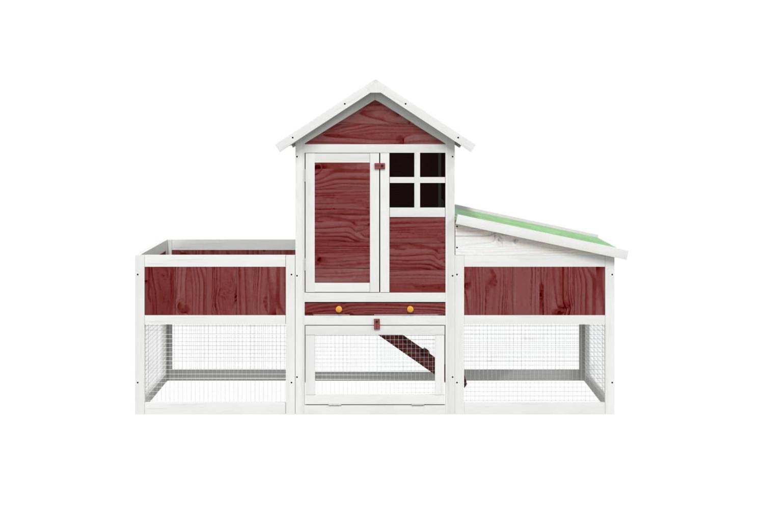 vidaXL 172294 Rabbit Hutch Mocha 170x63x113cm Solid Wood Pine-4