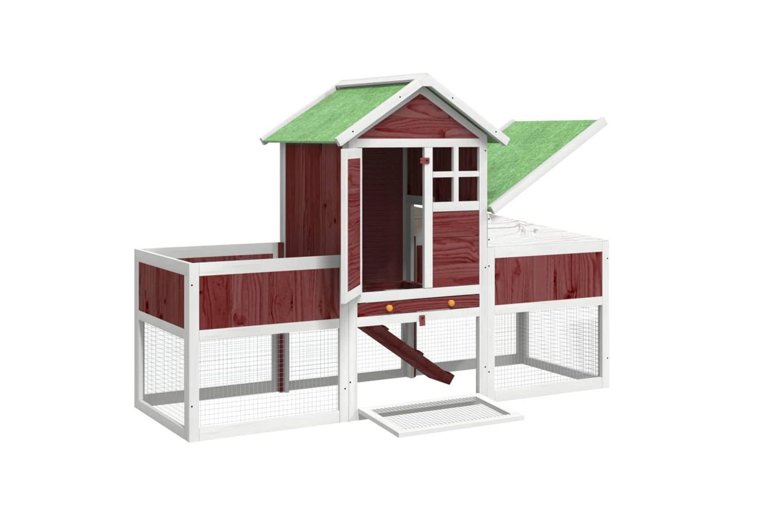 vidaXL 172294 Rabbit Hutch Mocha 170x63x113cm Solid Wood Pine-5