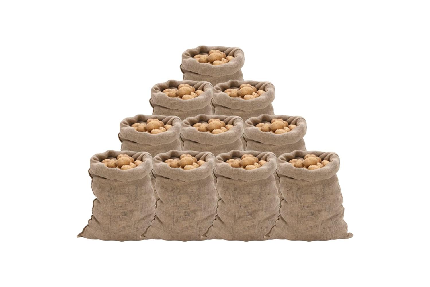 vidaXL 155778 Jute Sacks 10 Pcs 60x105cm 100% Jute 220 Gsm