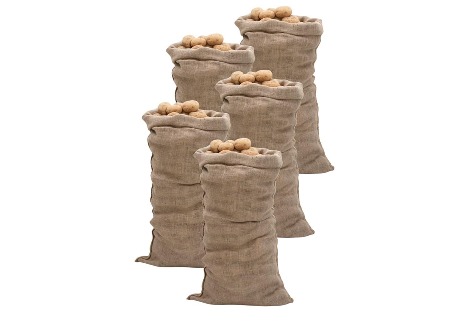 vidaXL 155779 Jute Sacks 5 Pcs 65x135cm 100% Jute 220 Gsm