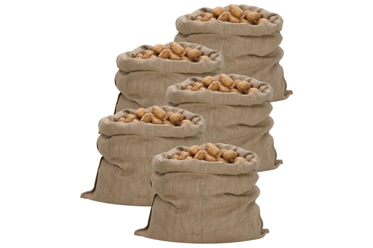 vidaXL 155787 Jute Sacks 5 Pcs 100x110cm 100% Jute 340 Gsm