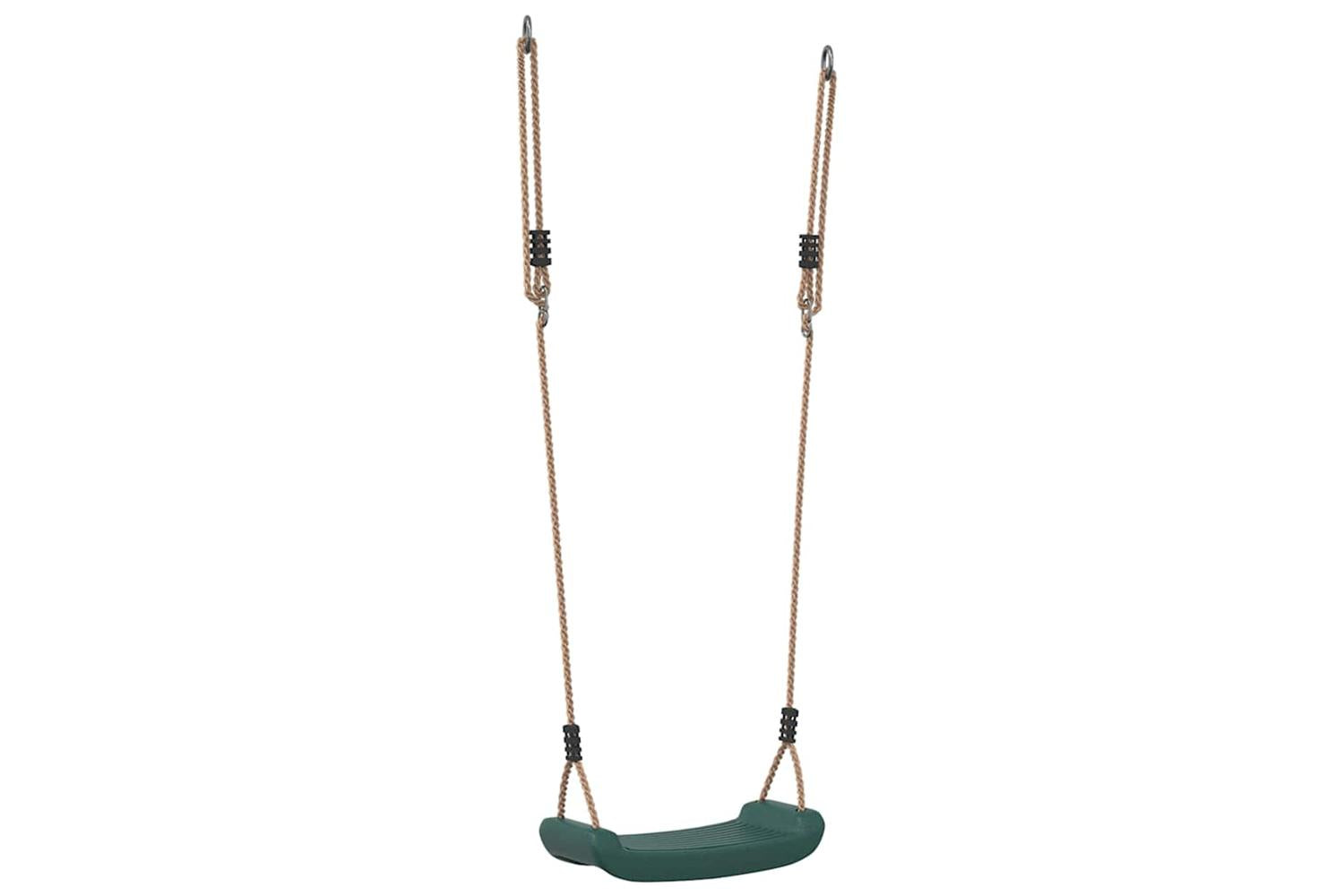 Vidaxl Outdoor Swing Seat For Kids Single With Adjustable Rope Green-2