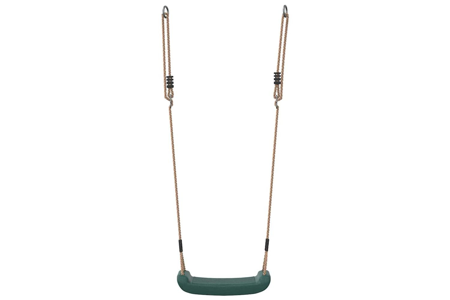 Vidaxl Outdoor Swing Seat For Kids Single With Adjustable Rope Green-4