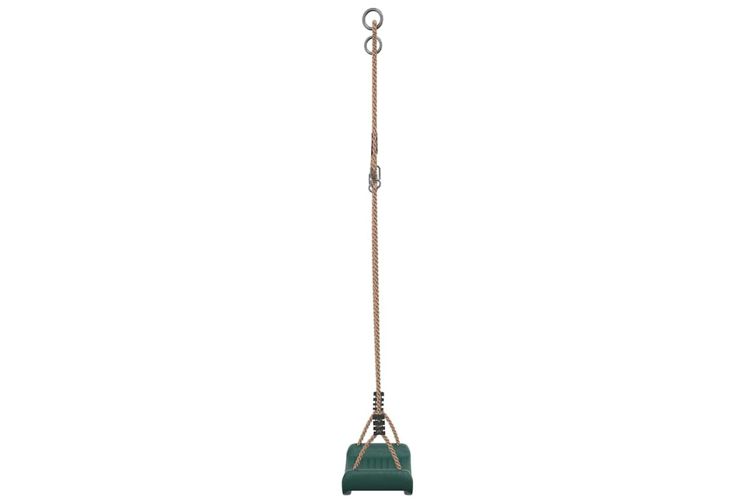 Vidaxl Outdoor Swing Seat For Kids Single With Adjustable Rope Green-5