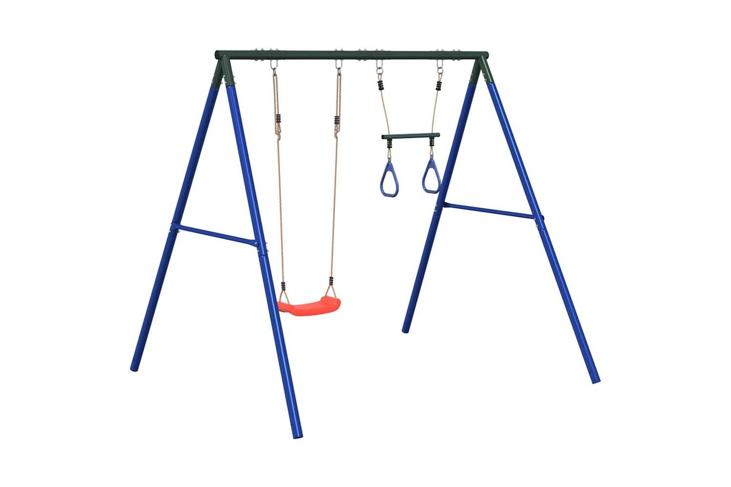 vidaXL 3283586 Outdoor Swing Set With Swing And Trapeze-2