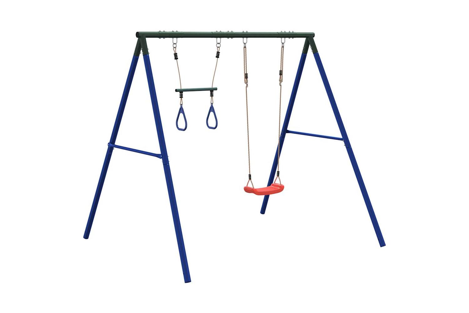 vidaXL 3283586 Outdoor Swing Set With Swing And Trapeze-5