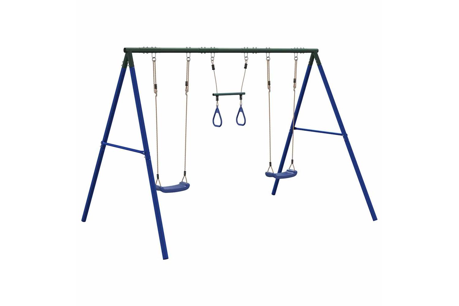 vidaXL 3283590 Outdoor Swing Set With Swings And Trapeze-5