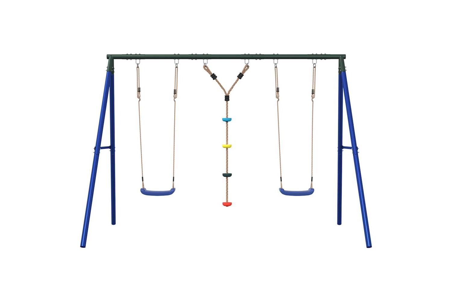 vidaXL 3283592 Outdoor Swing Set With Swings And Disc Swing-3