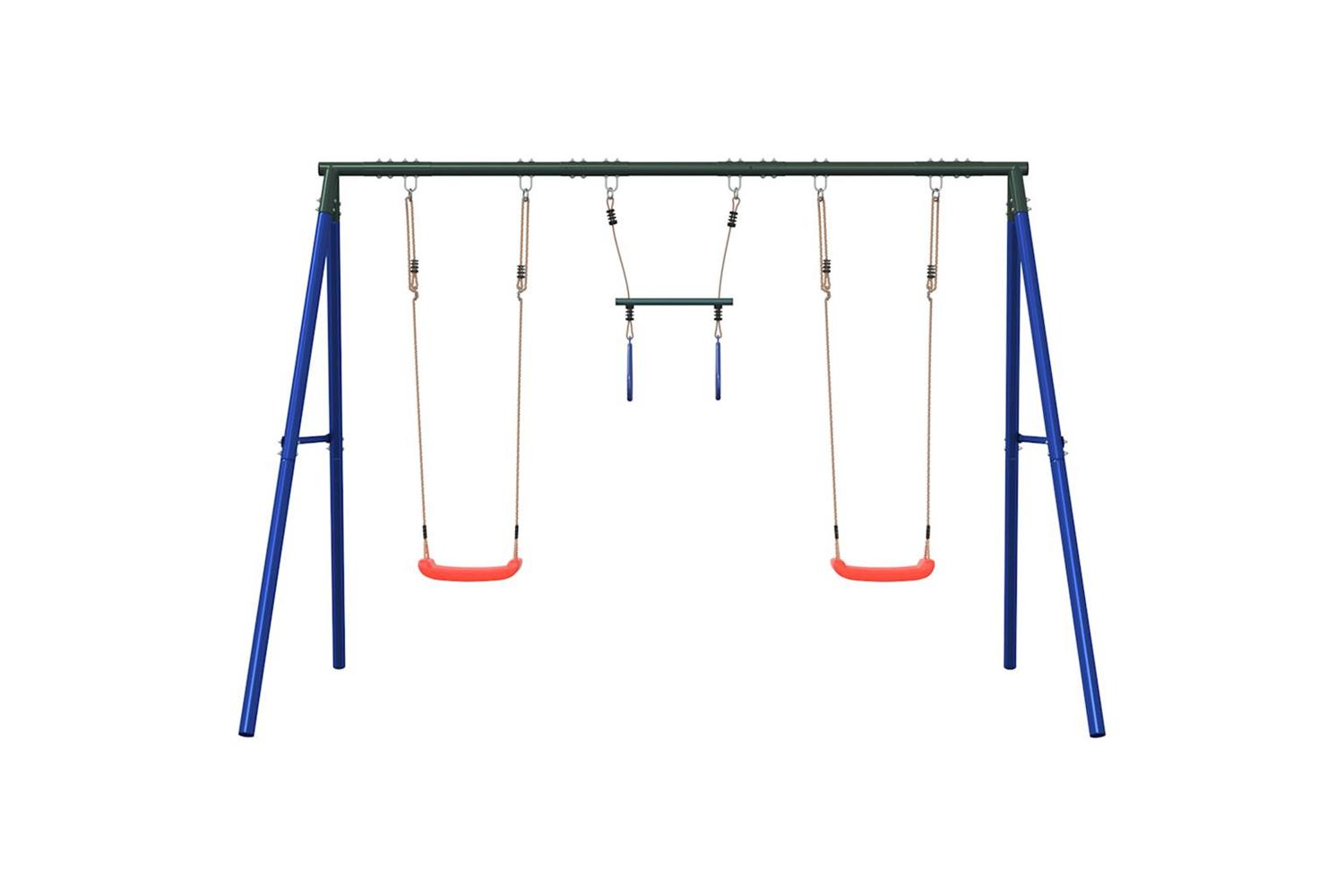 vidaXL 3283599 Outdoor Swing Set With Swings And Trapeze-3