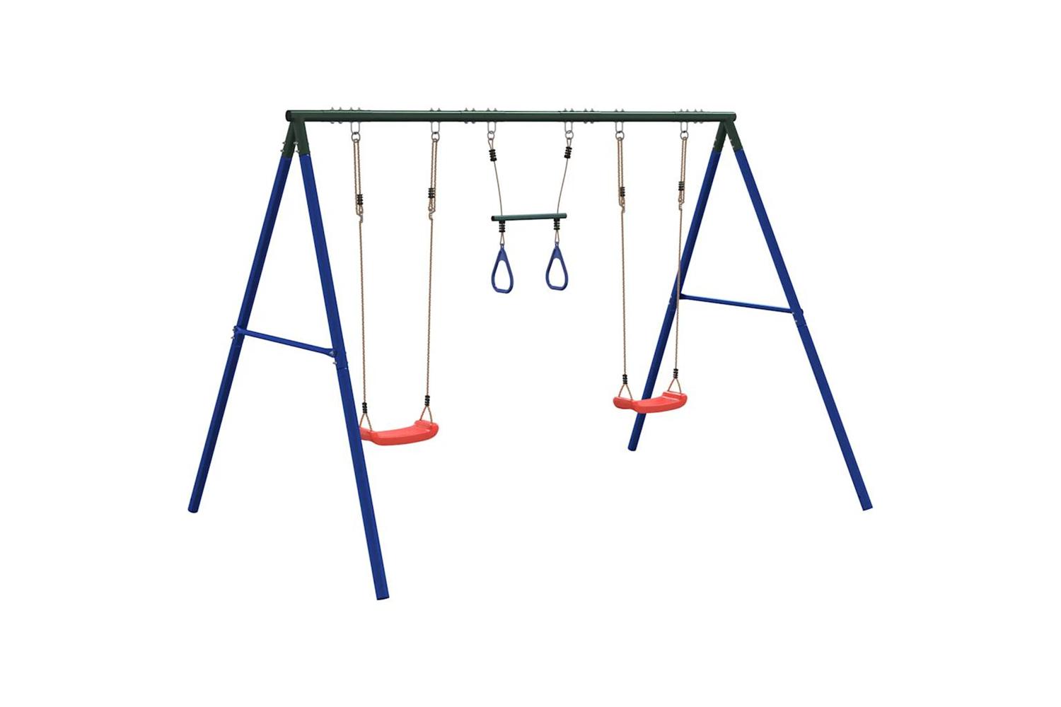 vidaXL 3283599 Outdoor Swing Set With Swings And Trapeze-5