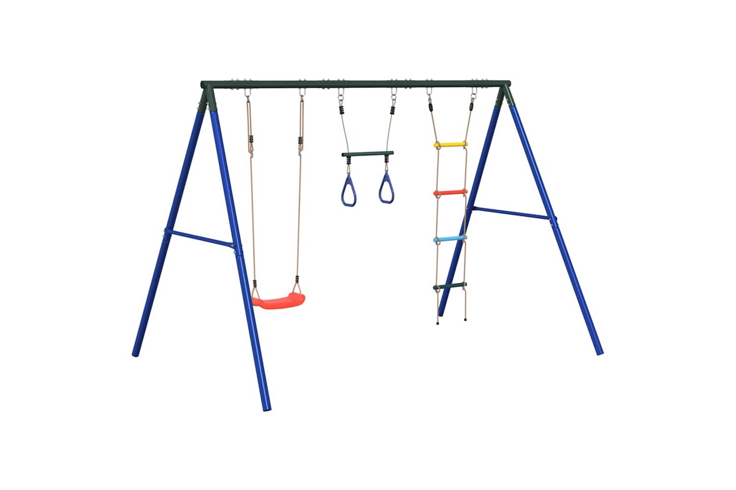 vidaXL 3283602 Outdoor Swing Set With Swing. Trapeze. Ladder-2