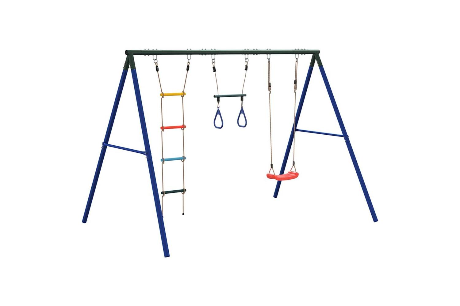 vidaXL 3283602 Outdoor Swing Set With Swing. Trapeze. Ladder-5