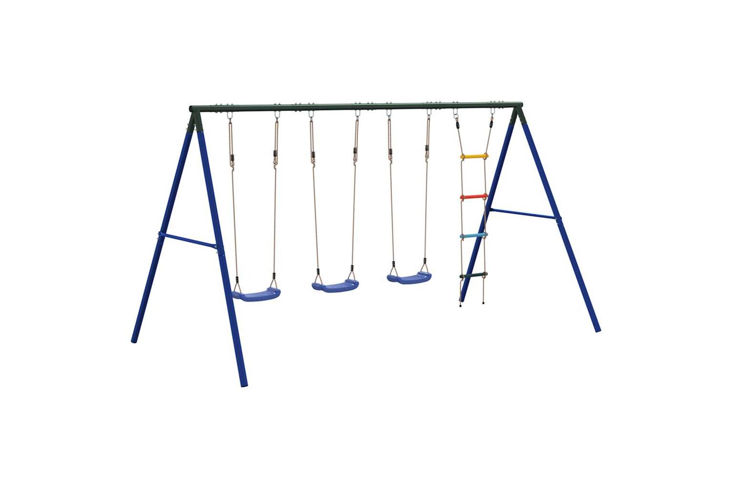 vidaXL 3283609 Outdoor Swing Set With Swings And Ladder-5