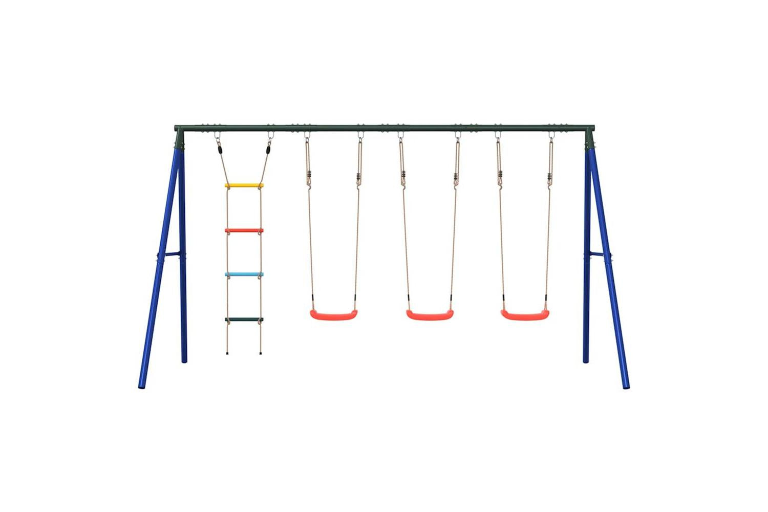 vidaXL 3283623 Outdoor Swing Set With Swings And Ladder-3