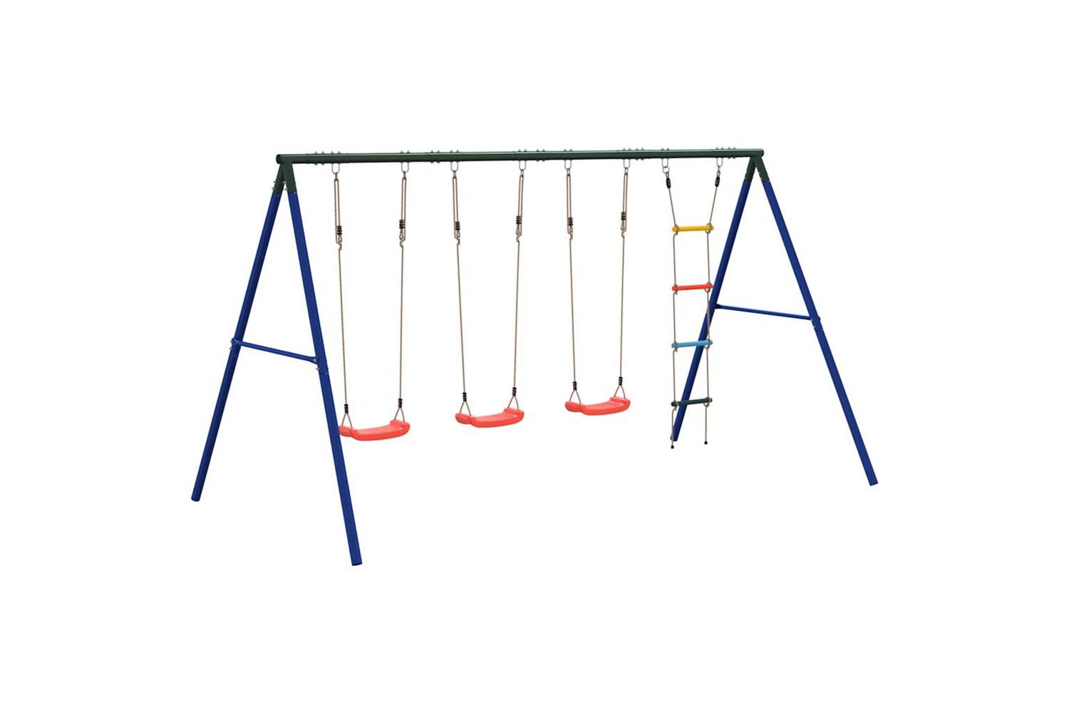 vidaXL 3283623 Outdoor Swing Set With Swings And Ladder-5