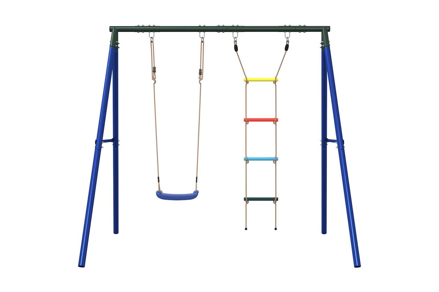 vidaXL 3283581 Outdoor Swing Set With Swing And Ladder-3