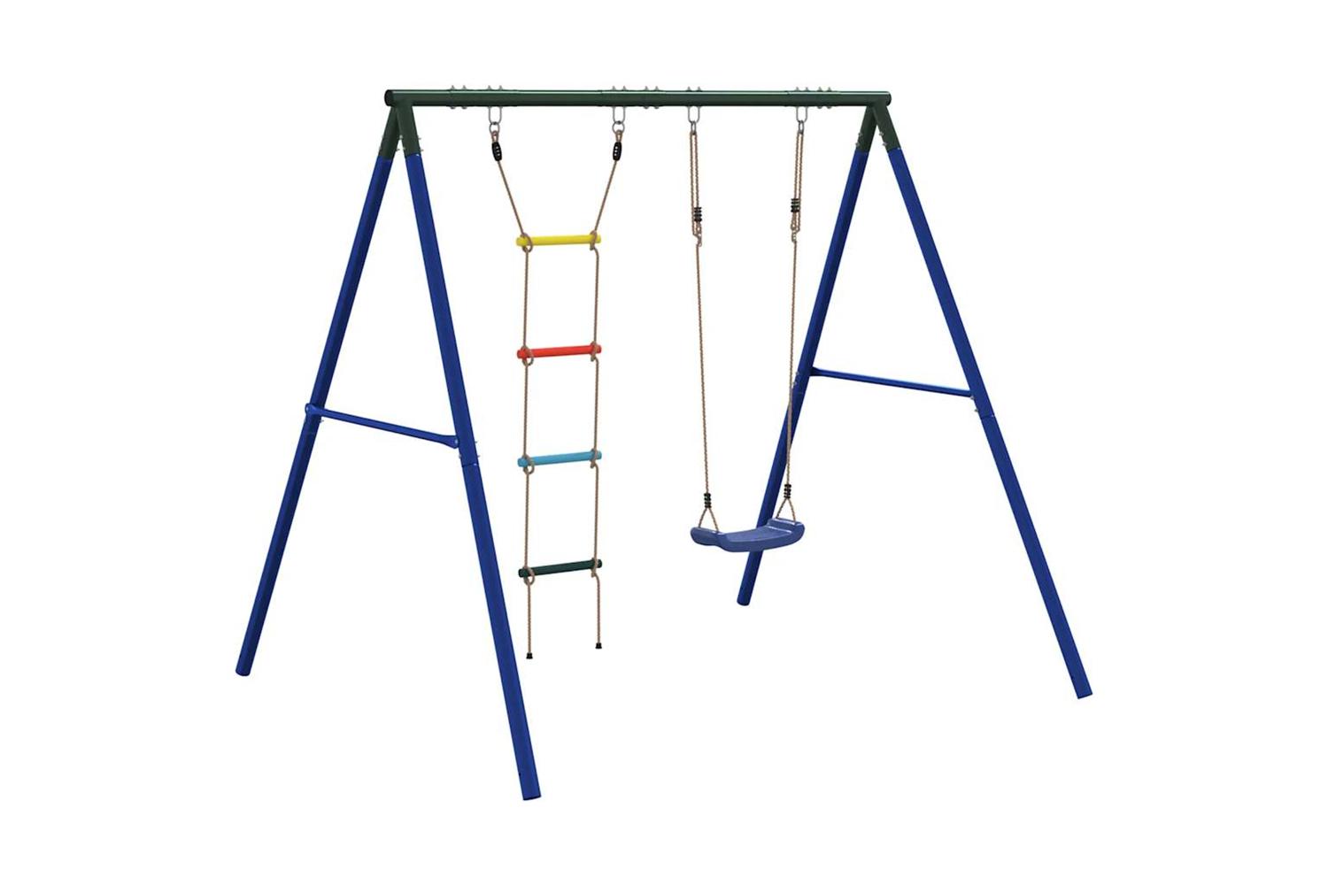 vidaXL 3283581 Outdoor Swing Set With Swing And Ladder-5