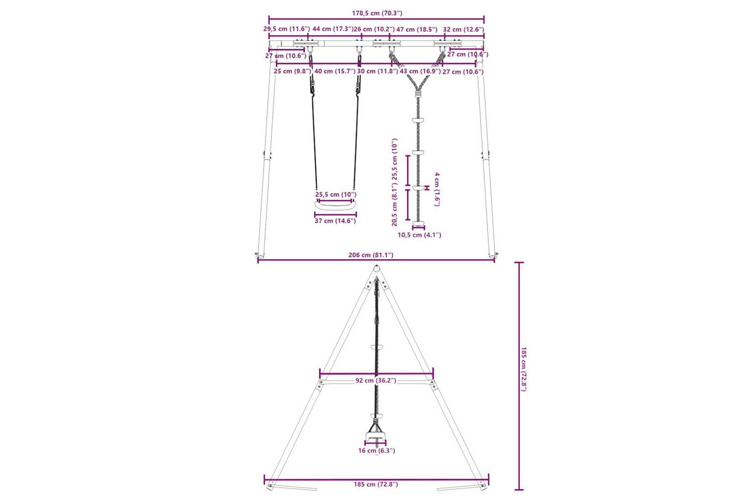 vidaXL 3283588 Outdoor Swing Set With Swing And Disc Swing-10