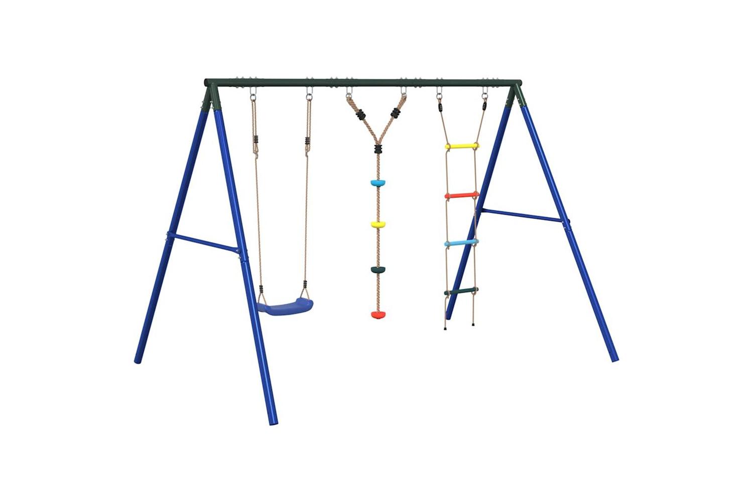 vidaXL 3283595 Outdoor Swing Set With Swing, Ladder, Disc Swing-2