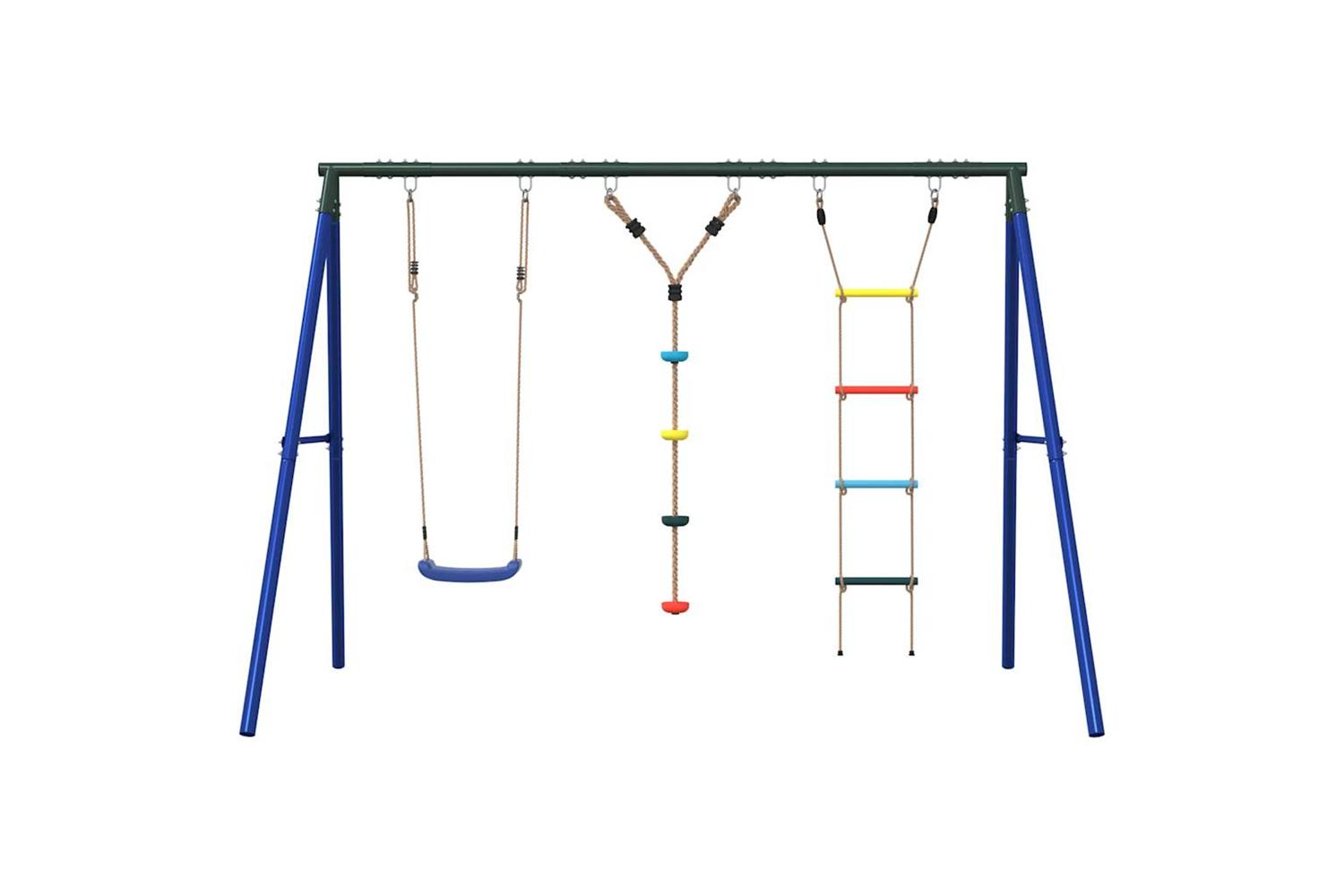 vidaXL 3283595 Outdoor Swing Set With Swing, Ladder, Disc Swing-3