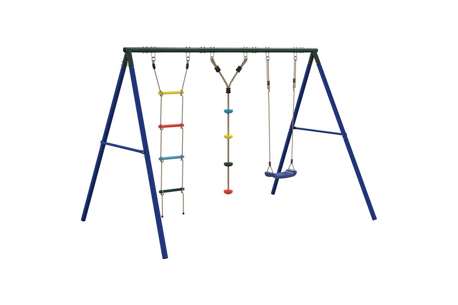vidaXL 3283595 Outdoor Swing Set With Swing, Ladder, Disc Swing-5