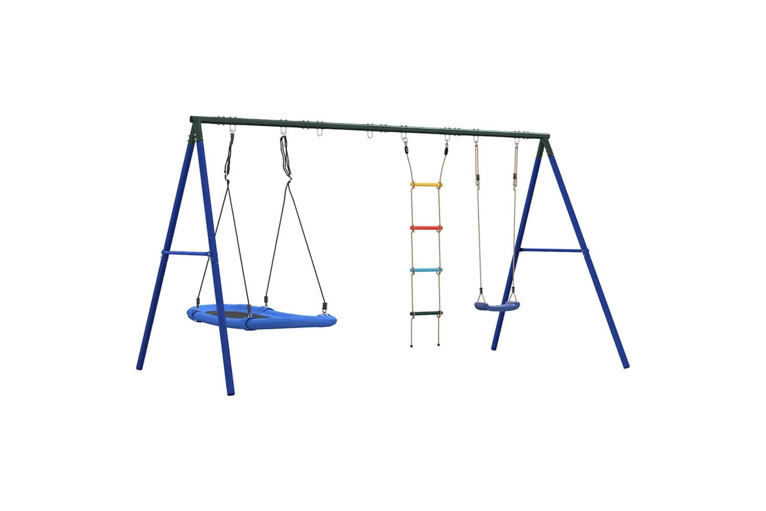vidaXL 3283618 Outdoor Swing Set With Swing, Ladder, Nest Swing-5
