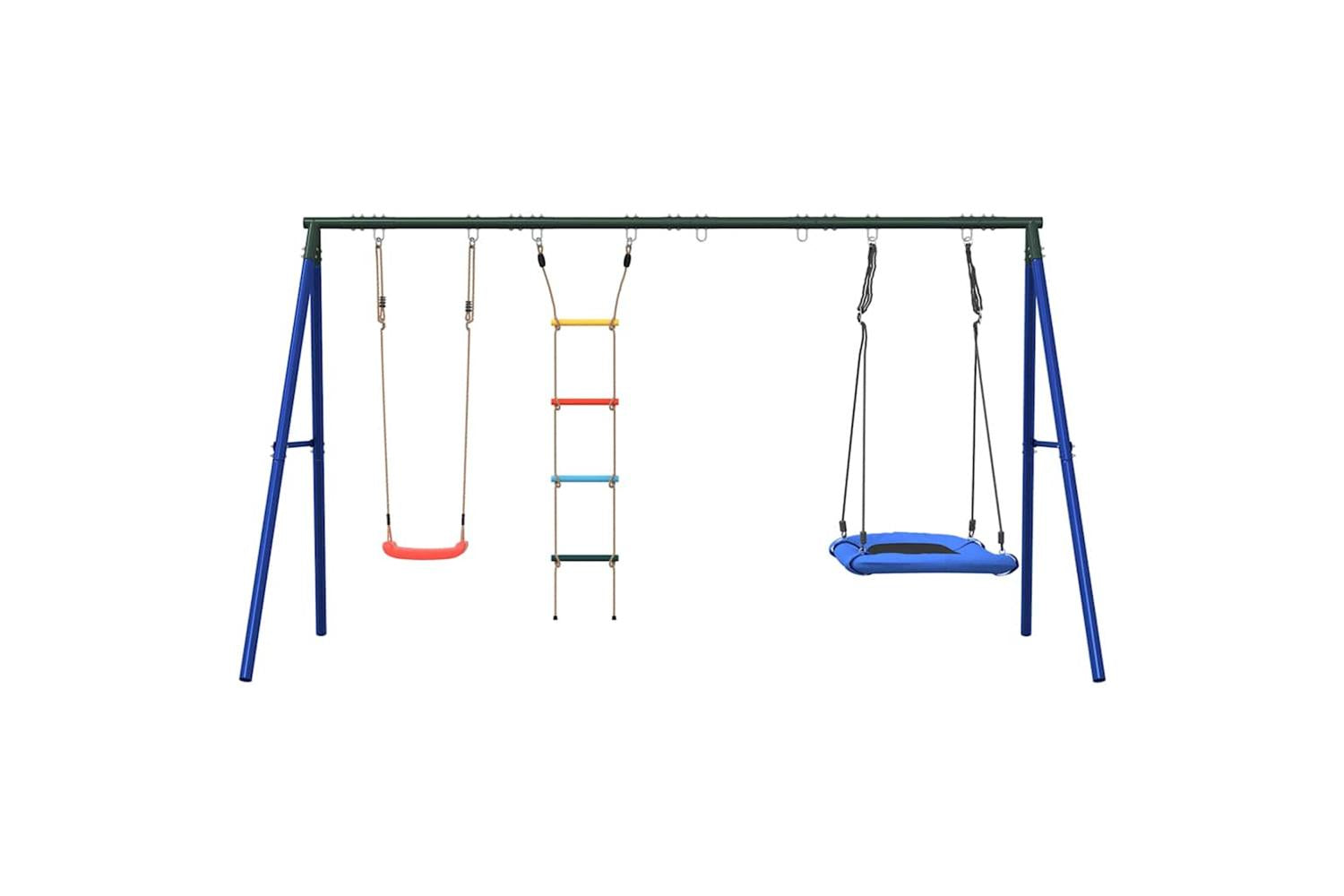 vidaXL 3283632 Outdoor Swing Set With Swing, Ladder, Nest Swing-3
