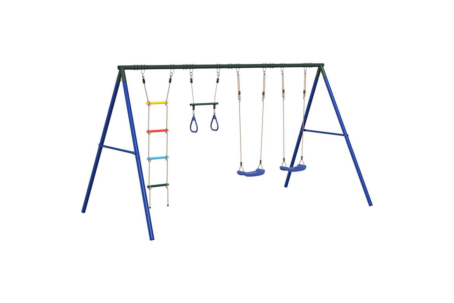vidaXL 3283611 Outdoor Swing Set With Swings. Trapeze. Ladder-2