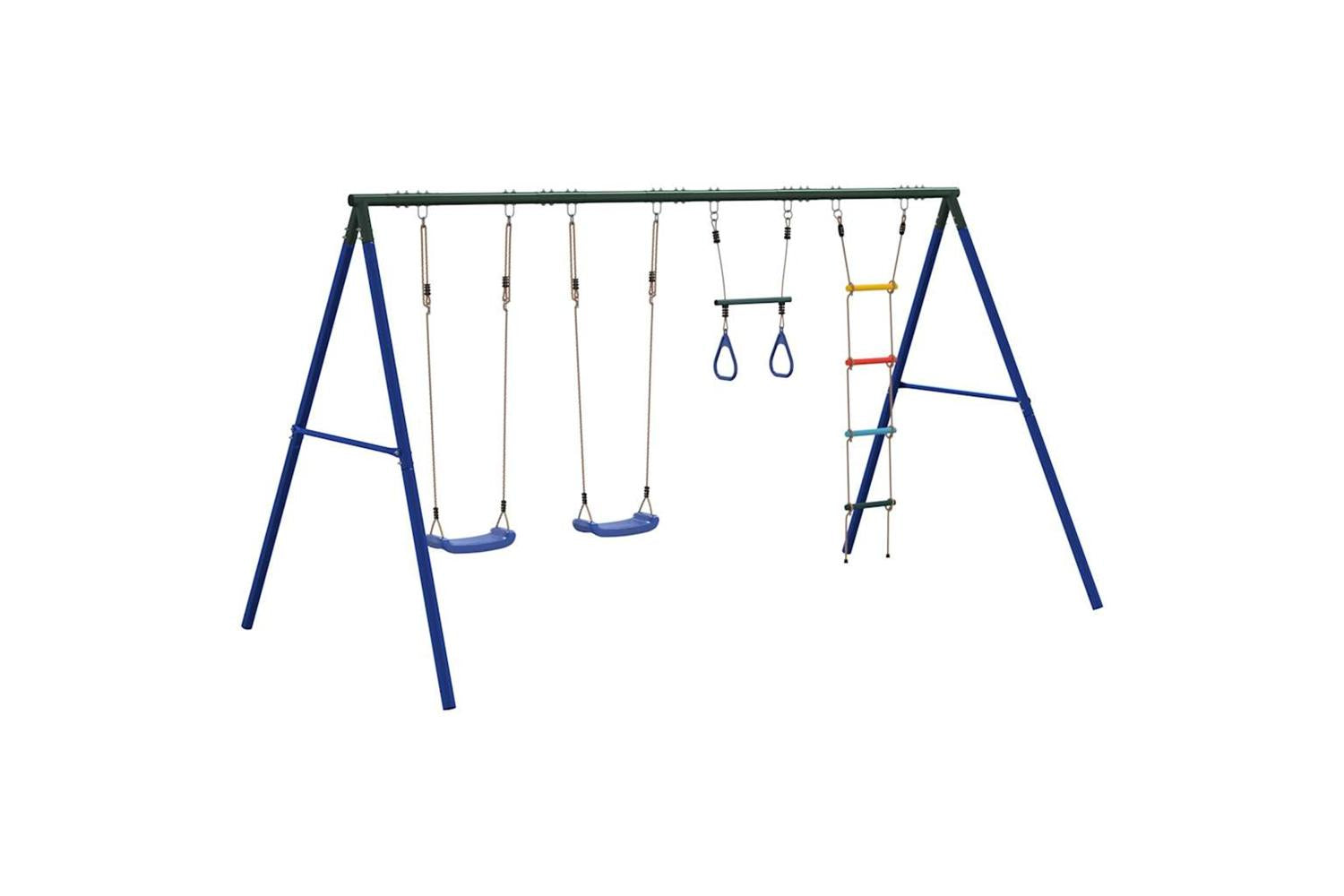 vidaXL 3283611 Outdoor Swing Set With Swings. Trapeze. Ladder-5
