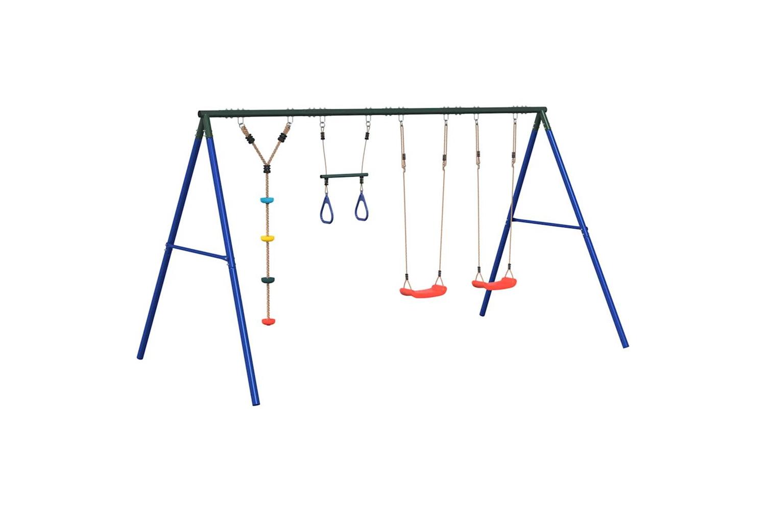 vidaXL 3283626 Outdoor Swing Set With Swings. Trapeze. Disc Swing-2