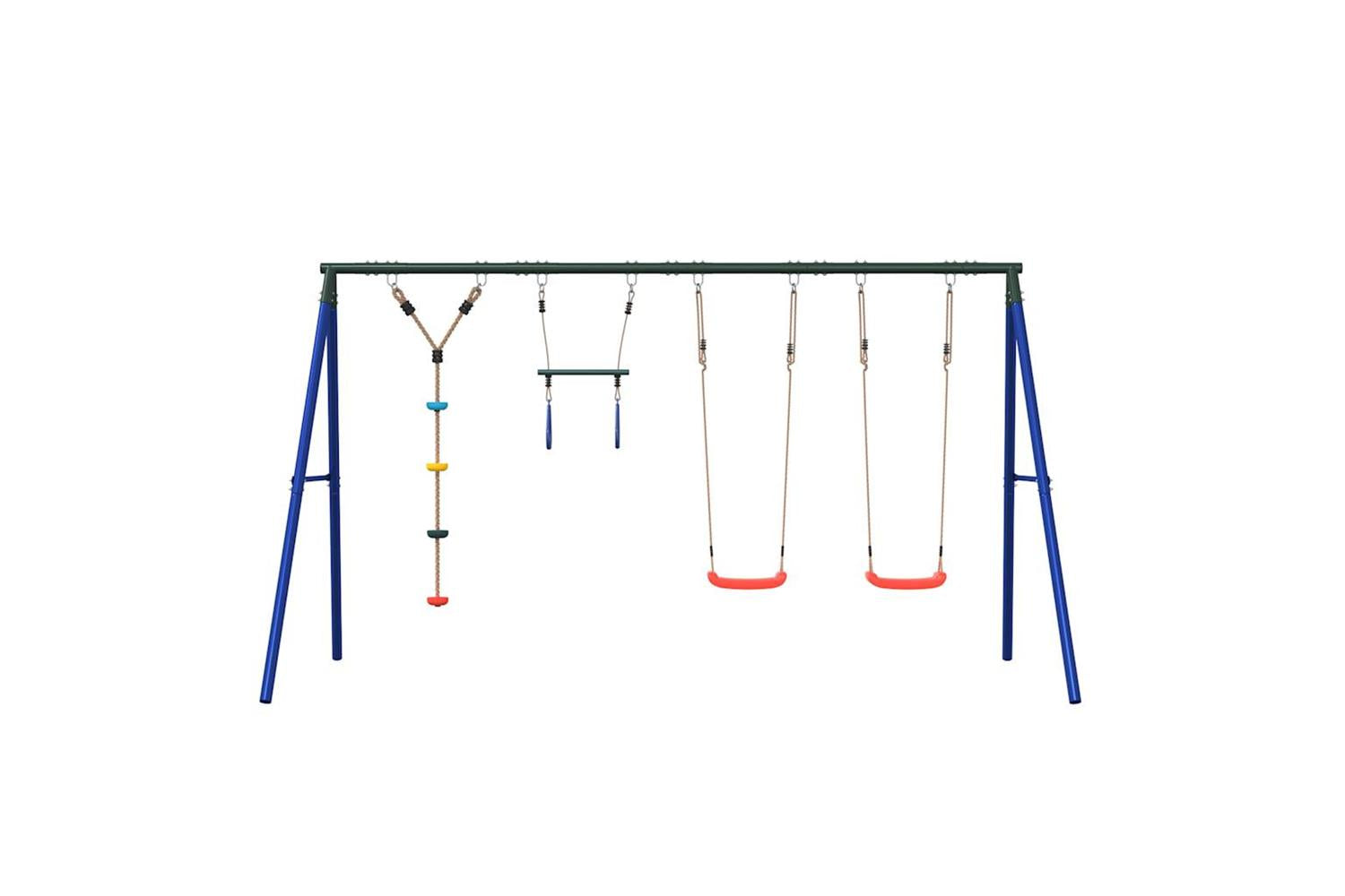 vidaXL 3283626 Outdoor Swing Set With Swings. Trapeze. Disc Swing-3