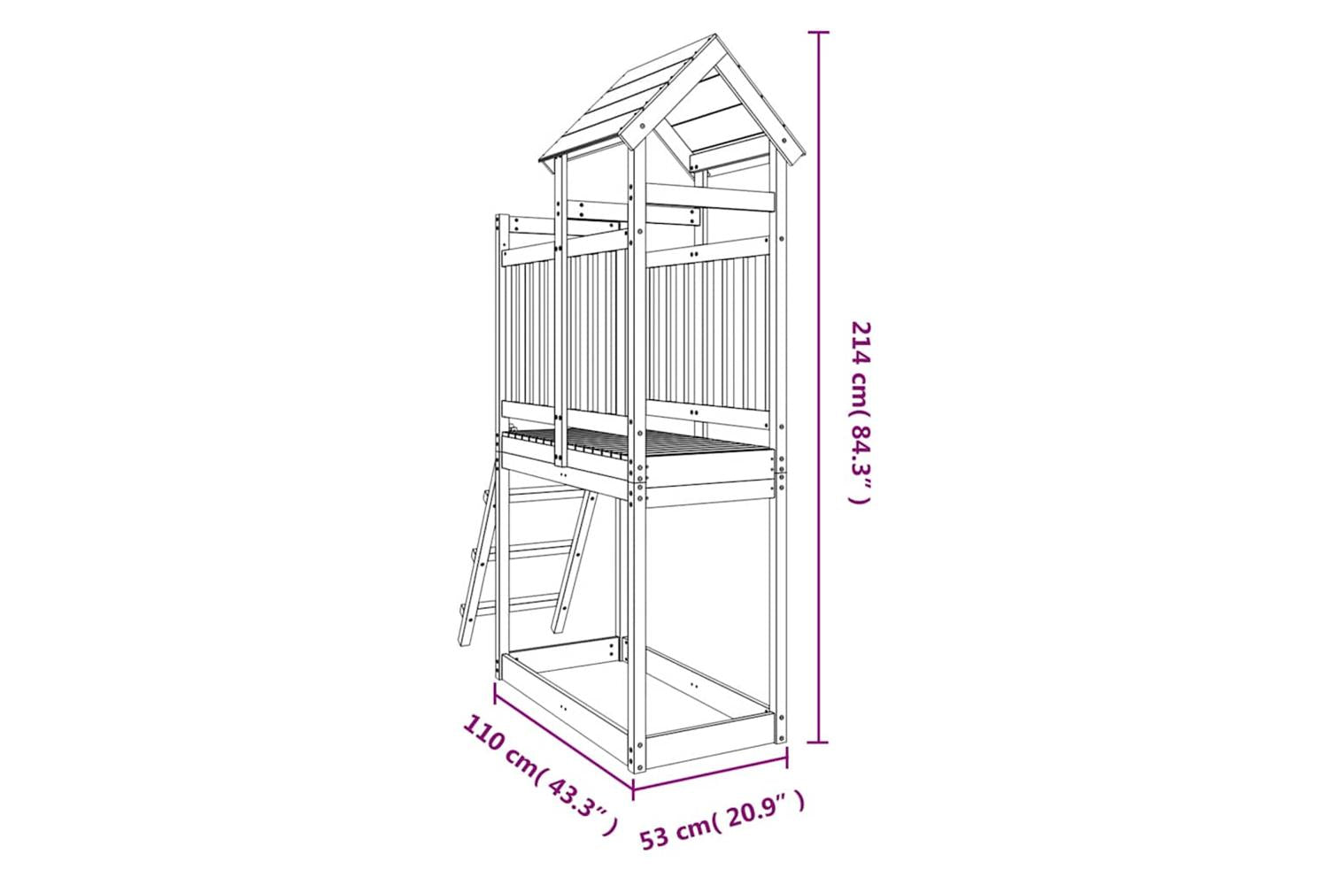 Vidaxl Outdoor Playset 53x110x214 Cm Impregnated Wood Pine-9