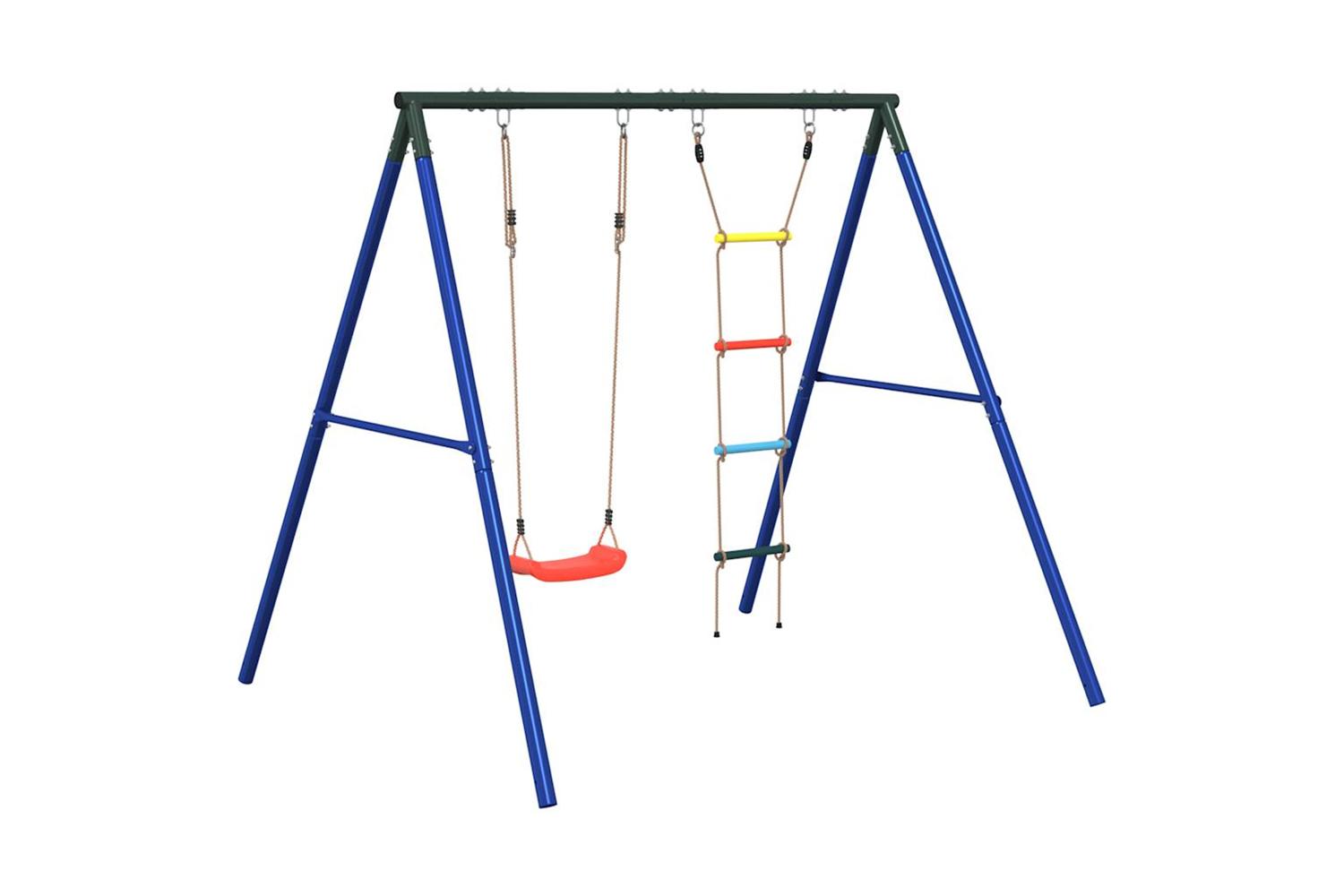 vidaXL 3283587 Outdoor Swing Set With Swing And Ladder-2