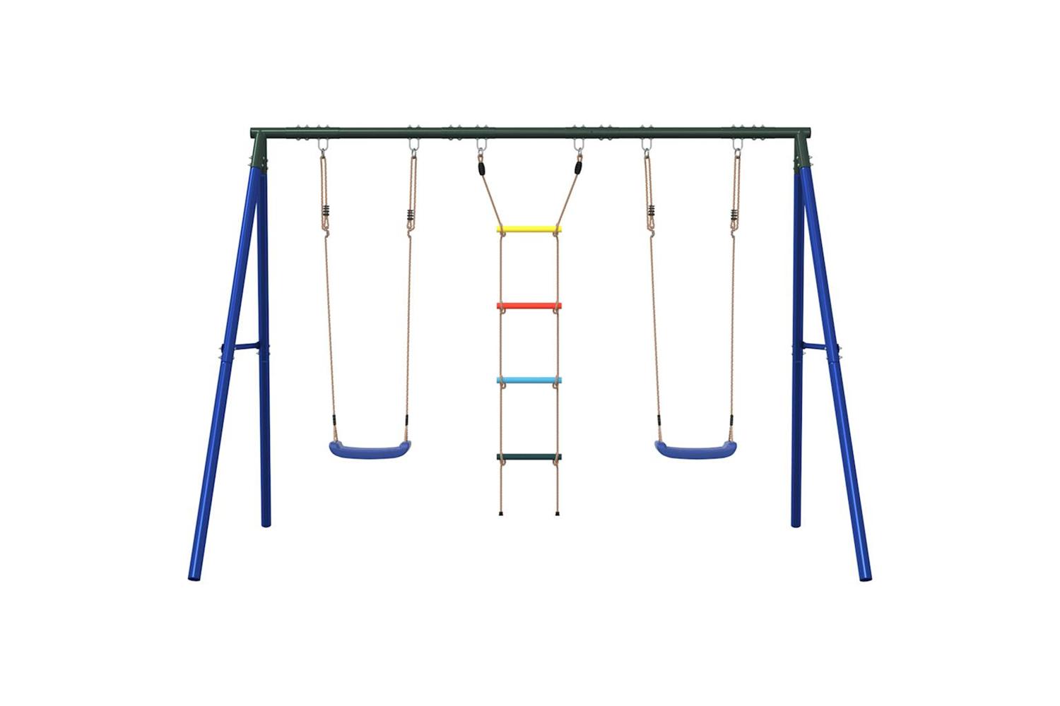 vidaXL 3283591 Outdoor Swing Set With Swings And Ladder-3