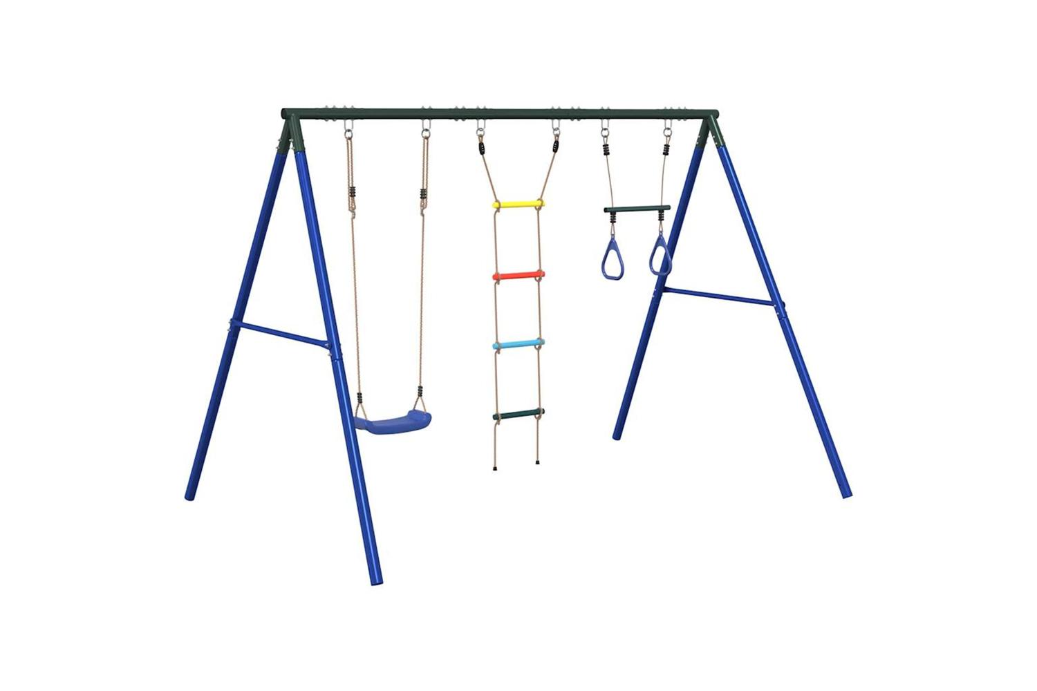 vidaXL 3283593 Outdoor Swing Set With Swing, Trapeze, Ladder-2